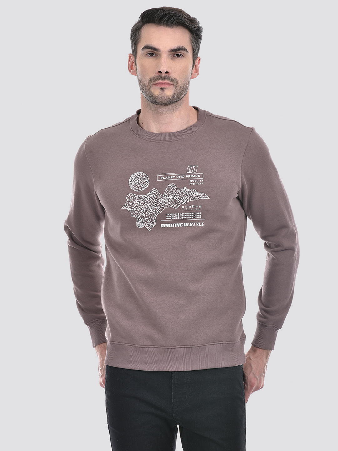 Numero Uno Men Graphic Print Purple Sweat Shirt